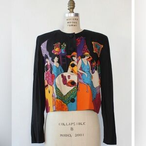 KARIN STEVENS Women's Top with Artistic Print